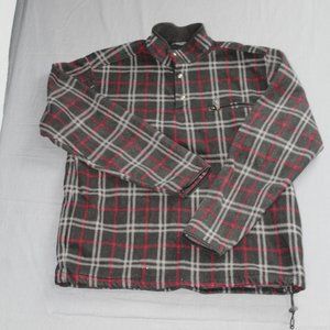 Chaps Men's Flannel Pullover Grey Red Black Large Polyester